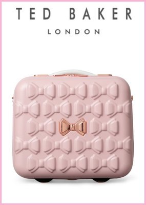 Ariel's Wish英國代購TED BAKER粉紅色蝴蝶結浮雕肩背手提登機箱硬殼筆電包行李箱倫敦限定版現貨絕版品一個
