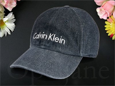 美國真品 CK Calvin Klein 卡文克萊 黑色牛仔布單寧棒球帽防曬遮陽帽高爾夫球帽可調整帽圍 愛Coach包包