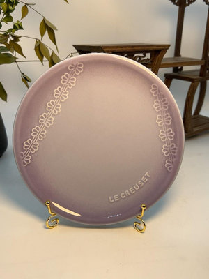 LE CREUSET法國酷彩紫色餐盤 酷彩浮雕盤 非常厚實