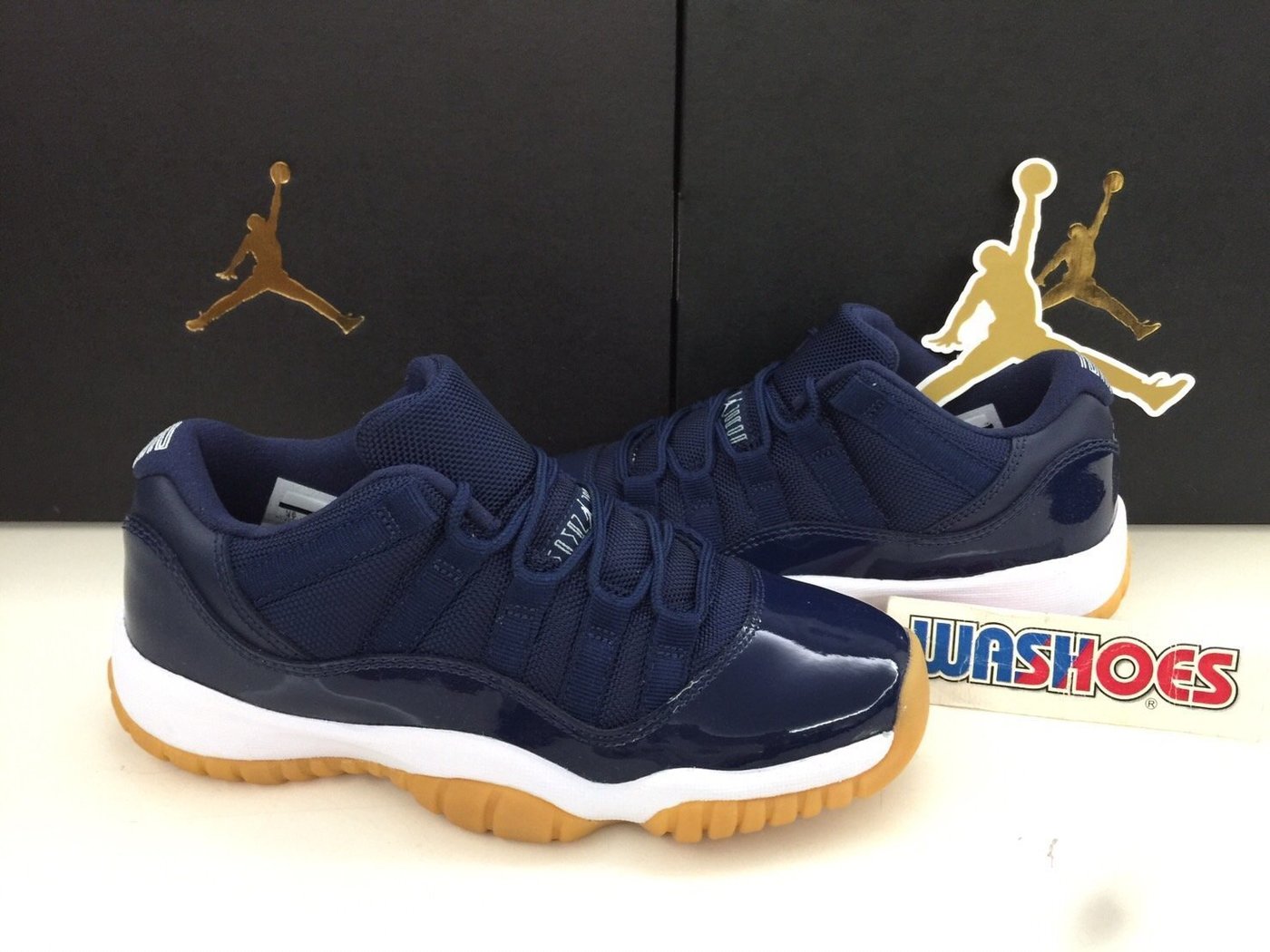 Washoes Nike Air Jordan 11 Low BG GS 藍海軍藍膠底5Y 528896-405