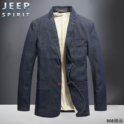 TOPMAN男裝JEEP吉普男士西裝休閒時尚百搭上衣男裝秋冬新款牛仔西服韓版外套