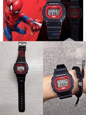 二手全新casio 卡西歐 G-SHOCK DW-5600 Spiderman 漫威 蜘蛛人 復仇者 運動手錶 附原