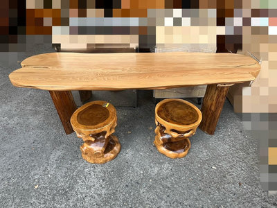 《鑫進行》 新品上市❤️台灣檜木桌 檜木桌 奇木桌 泡茶桌 原木桌腳 尺寸 : 最長約187 最寬約55 高度65 cm