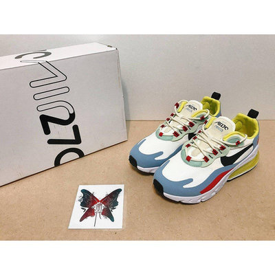 【正品】Nike Air Max 270 React 藍 白 米黃 紅 黃氣墊 彩虹 黑