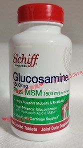 美國進口 Schiff Glucosamine Plus MSM 氨糖 1500mg 綠150粒