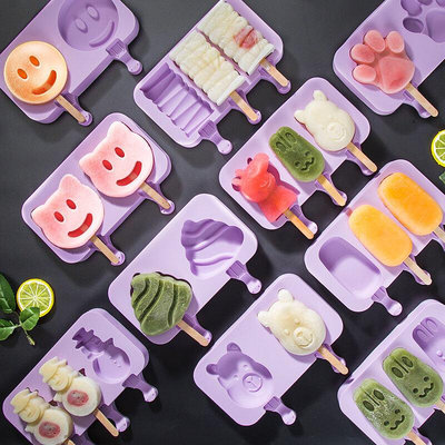 創意卡通可愛矽膠家用自制冰淇淋神器冰塊冰棍冰棒雪糕模具~定金