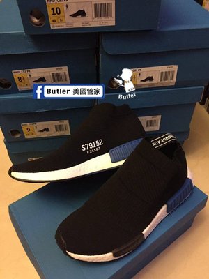 [Butler] 現貨 Adidas NMD OG PK S79152 高筒 黑籃 針織 款 us 8 ~ 13