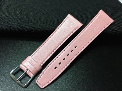 20mm真皮面粉紅色錶帶,可替代各式原廠20mm錶帶,粉紅色全平面