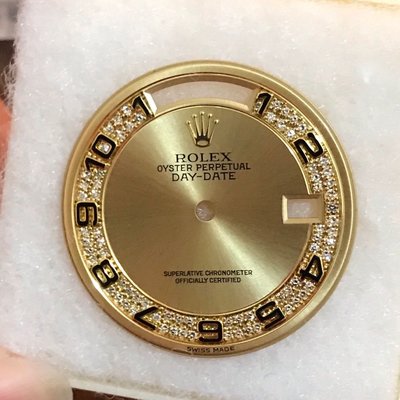 Rolex 勞力士 原裝MA數字鑽面 包含黑線針組 原鑲無翻 多層鑽 18K金面盤 鑽面 18238 18038 18388