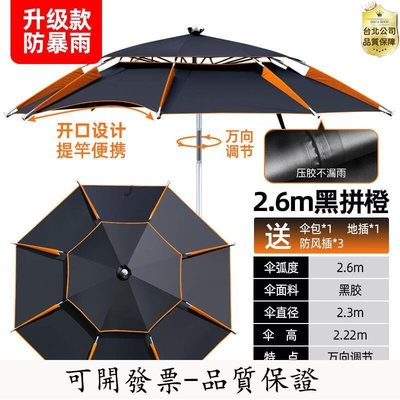 【台北公司-好品質】釣魚傘大釣傘萬向加厚防曬防風防暴雨戶外雙層折疊遮陽雨傘垂釣傘