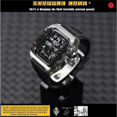 💎【R型概念-第五代目-玫瑰鑽/銀鑽/特別版本】【Apple Watch錶帶】316不銹鋼按鈕 全透明錶帶