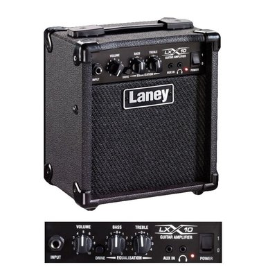 【現代樂器】超取免運！英國 Laney LX-10 電吉他小音箱 LX10 10瓦 內建破音 可接MP3 耳機 家用練習