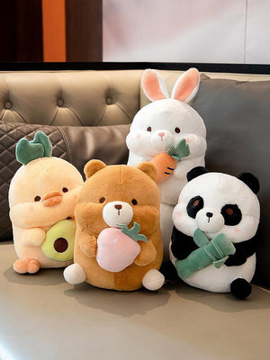 熊貓公仔小白兔毛絨玩具可愛兔子玩偶睡覺抱安撫娃娃生日禮物兒童天秤百貨