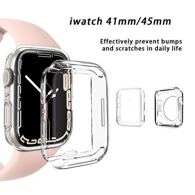 透明錶殼 + 蘋果手錶系列 7 Se 65432 45MM 41MM 38MM 42MM 40MM 44MM Smart