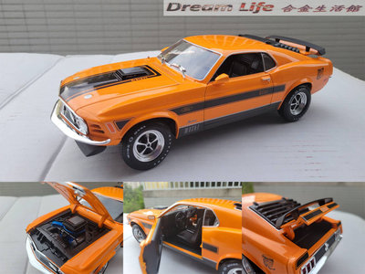 【Maisto 精品】1/18 1970 Ford Mustang Mach1 野馬超級跑車 全新橙色~現貨特惠價~!!