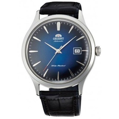 ORIENT WATCH 東方DATE Ⅱ第二代深邃寶藍面銀色刻劃大格紋皮帶機械中性腕錶 型號：FAC08004D