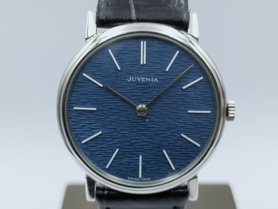 【發條盒子H1023】JUVENIA 尊皇 經典藍面 不銹鋼/手上鍊  優雅氣質腕錶  紳士品格象徵