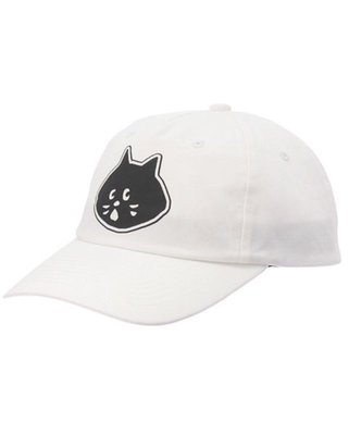 出清商品【薰衣草舖子】日本進口 Né-net 日本超人氣驚訝時髦黑貓 NYA 白色棒球帽。可調帽子