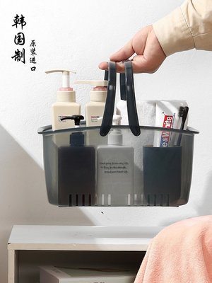 下殺-臺灣 韓國進口衛浴收納籃手提臟衣籃浴室洗澡整理筐塑料鏤空瀝水洗浴籃 免運