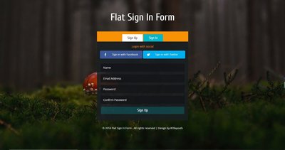 Flat Sign In Form 響應式網頁模板、HTML5+CSS3、網頁設計  #06019