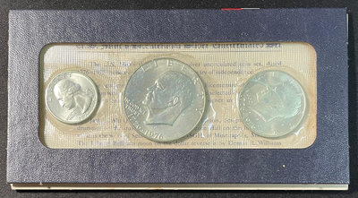 【週日21:00】31~B64~1776-1976美國建國200週年紀念銀幣 3枚未流通 套紅色封裝