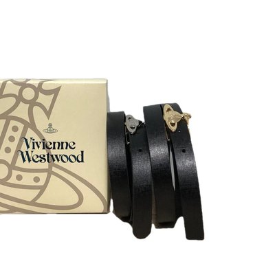 日本線Vivienne westwood 土星板扣腰帶細皮帶 帶包裝盒子 滿599免運