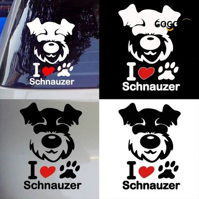 Love Schnauzer Puppy Dog車貼-KK220704