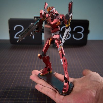 【熱賣下殺】鋼魔像金屬DIY拼裝3D立體手工拼圖模型 Eva新世紀福音戰士-二號機
