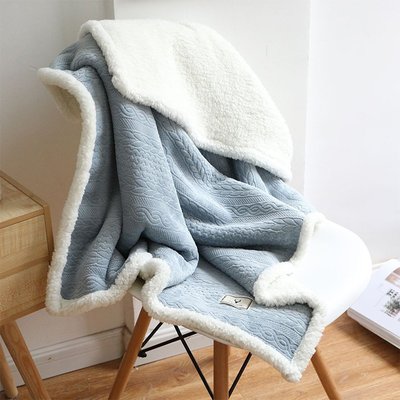 法蘭絨加厚空調毯 懶人羊羔絨毛毯午睡冬季ins辦公室純色沙發毯