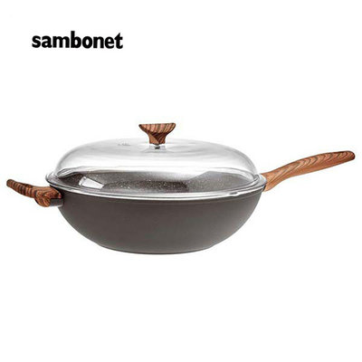 義大利Sambonet / Rock'N'Rose 炒鍋32cm(附蓋)-黑色