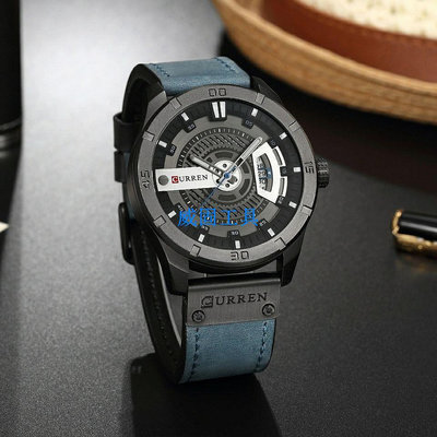 curren/卡瑞恩8301 新款男錶 男士手錶日厤手錶 防水商務皮帶男錶【超45公分的請下宅配哦】