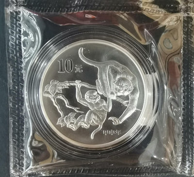 2004年猴年1盎司本銀生肖紀念銀幣.1盎司本銀猴