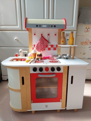 二手【德國Hape愛傑卡】木製廚具玩具組送額外廚具玩具