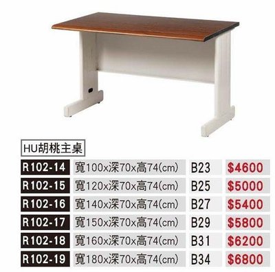 頂上{全新}HU胡桃辦公桌(R102-18)160公分辦公桌/工作桌/電腦桌~~2022