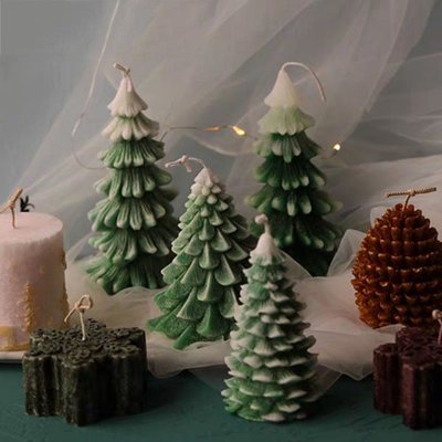 圣诞树香薰蠟燭矽膠模具  立體松果蛋糕装饰模具圣诞节烘焙模具-好鄰居百貨