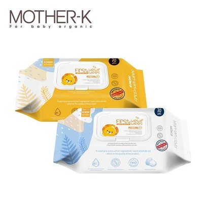 【Re*】韓國 K-MOM 自然嬰幼兒濕紙巾 (70抽20包) 掀蓋柔花款