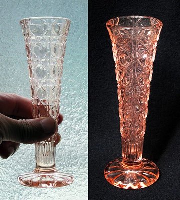 老玻璃花瓶花器台灣玻璃工藝品玻璃藝術品擺飾品六角形切割紋【心生活美學】