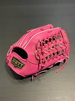 棒球世界ZETT SPECIAL ORDER 訂製款棒壘球手套特價外野T編網13吋粉紅色