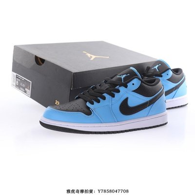 Nike Air Jordan 1 Low GS“黑藍大學藍小閃電”文化低筒籃球鞋　553558-403　男鞋