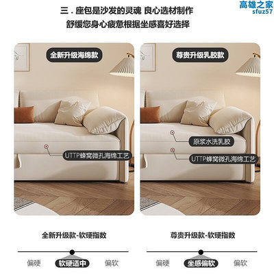 奶油風沙發床多功能兩用可摺疊伸縮小戶型客廳單雙人抽拉式款