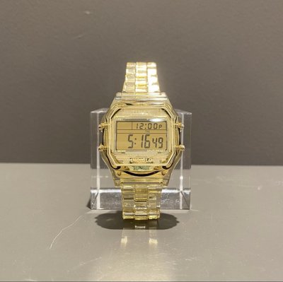 TIMEX × BEAMS BOY Clear Yellow Classic Digital 復古透明金手錶。太陽選物社