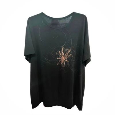 【全新現貨】山本耀司Yohji Yamamoto 家紋上繪師蜘蛛印花短袖T恤圓領寬松上衣