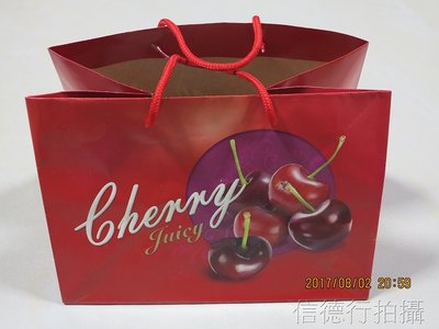 3斤櫻桃禮盒專用手提紙袋(紅色)