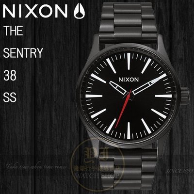NIXON 實體店THE SENTRY 38 SS潮流腕錶BLACK / WHITE公司貨A450-005/極限運動