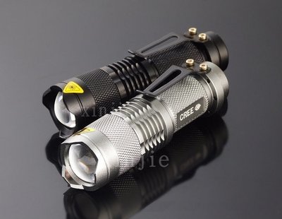 捷威【A28套組】XPE Q5 LED 強光戰術手電筒 使用14500電池