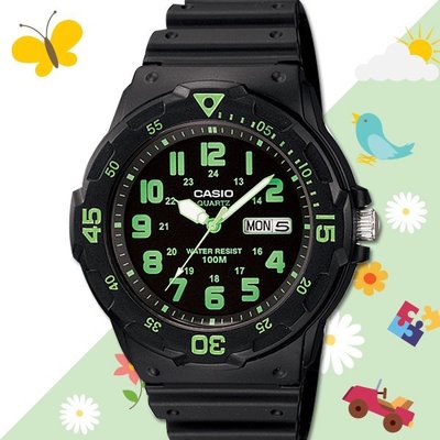 CASIO手錶專賣店 國隆 卡西歐 MRW-200H-3B 黑面綠字 防水100米 造型指針男錶