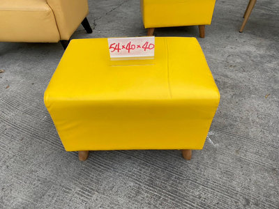 [年強二手傢俱] 黃色皮沙發椅凳*沙發凳*腳凳*休閒沙發椅凳*簡約輔助椅 40424576