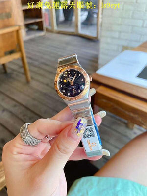 好康歐米茄omega時尚女錶 雙鷹星座系列 采用高級石英機芯女錶 蝴蝶雙按錶扣礦物質耐磨玻璃材質 28mm