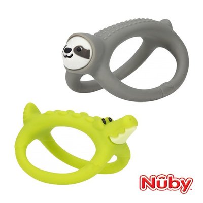 Nuby 矽膠搖搖固齒器-鱷魚/樹懶【悅兒園婦幼生活館】