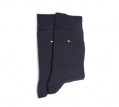 【噢飛炫】Tommy Hilfiger 經典LOGO刺繡長襪 紳士襪 深藍  US9-US12可著用